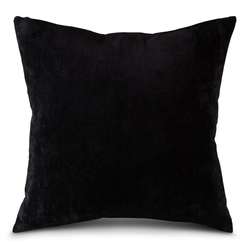 Greendale Home Fashions Solid Sable Velvet 20 in. x 20 in. Square Throw Pillow TP3200-Sable - The... | The Home Depot