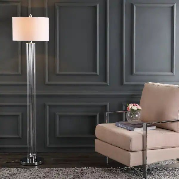 SAFAVIEH Lighting 64-inch Lovato Chrome LED Floor Lamp - 15" x 15" x 64" - 15" x 15" x 64" - Chro... | Bed Bath & Beyond