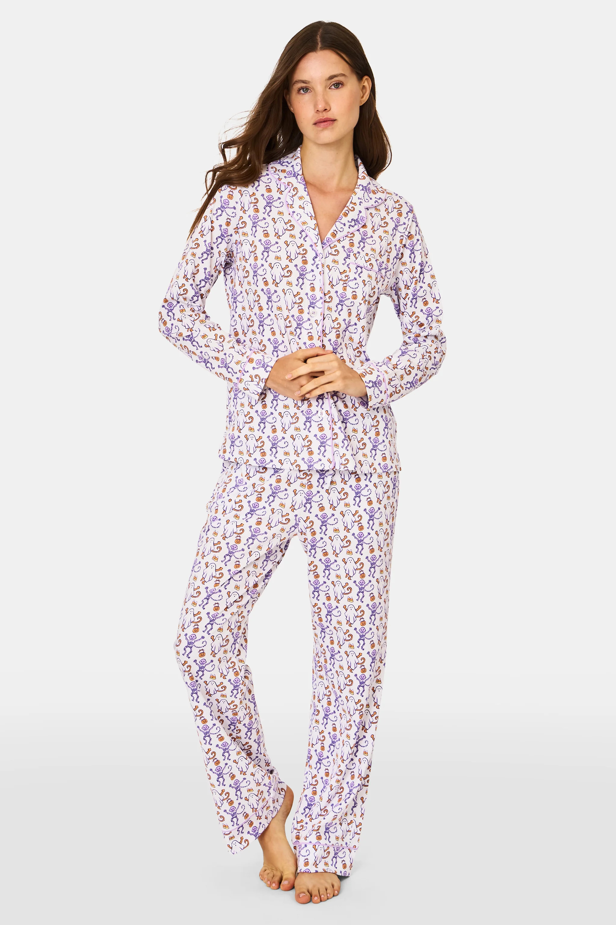 Trick or Treat Long Sleeve Polo Pajamas | Roller Rabbit