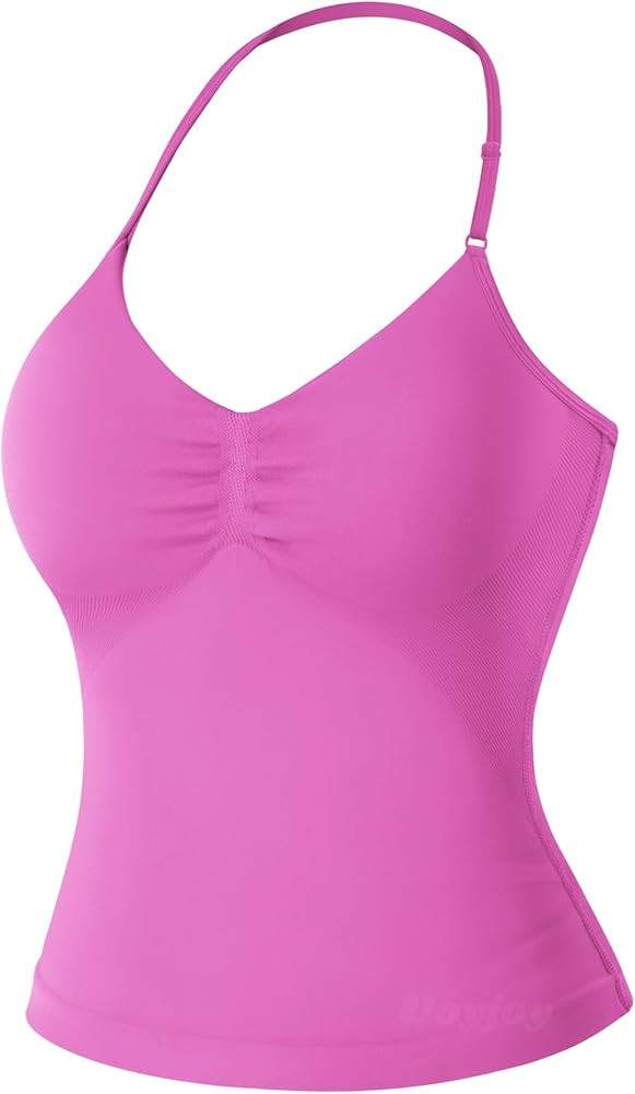 VOYJOY Impact Longline Strappy Top Workout Tank Tops for Women Impact Gym Sports Bra Camis | Amazon (US)