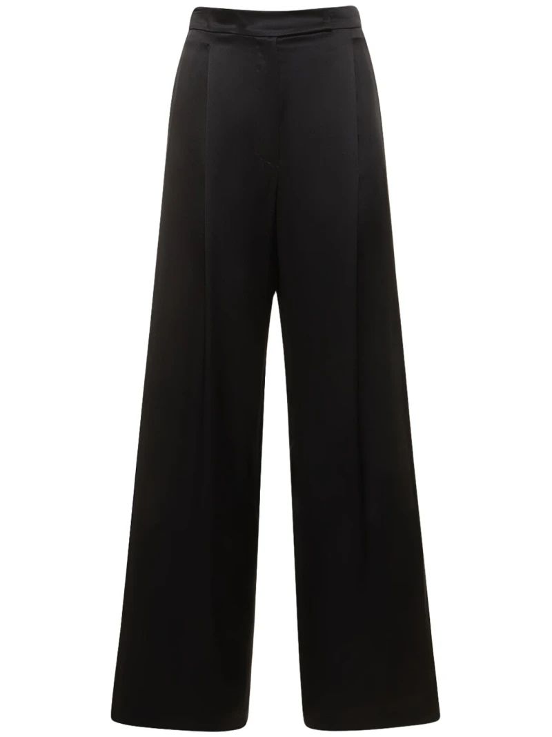 Fiesta silk satin slit wide pants | Luisaviaroma