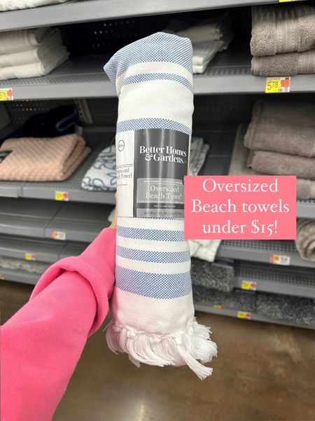 Love these oversized beach towels under $15! ✨ blue and white beach towel 

#LTKhome #LTKfindsunder50 #LTKsalealert