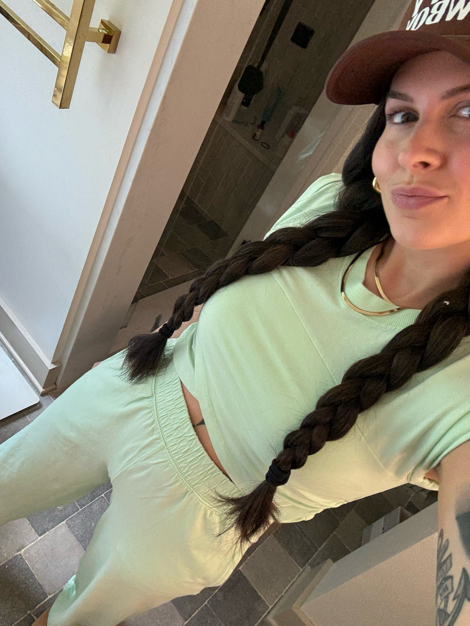 The cutest new matching set!!! Getting every color 💚🍀🍃