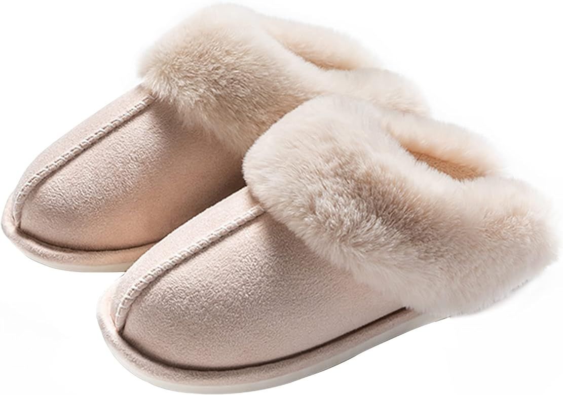 WATMAID Women's House Slippers Memory Foam Fluffy Soft Slippers, Slip on Winter Warm Shoes for Women | Amazon (US)