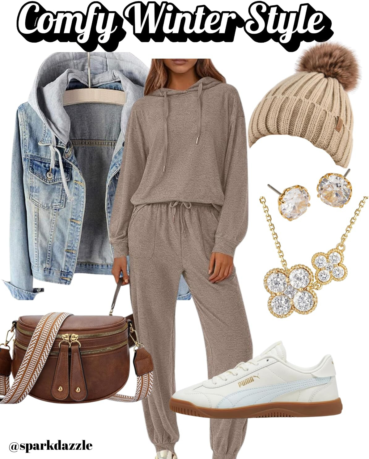 Comfy Winter Style for Everyday Errands

This cozy winter outfit is perfect for staying warm while still looking put-together. The soft neutral lounge set creates an effortless base, layered with a casual denim jacket for extra warmth and texture. Finished with comfy sneakers, a chic crossbody bag, and subtle gold jewelry, this look is ideal for running errands, casual days out, or relaxed winter weekends. Simple, stylish, and easy to wear all season long.

#winterstyle #winteroutfit #cozyoutfit #casualwinter #neutralstyle #everydayfashion #loungewearstyle #winterlayers #effortlessstyle #comfortablefashion #amazonfinds  

 

#LTKootd #LTKSeasonal #LTKOver40