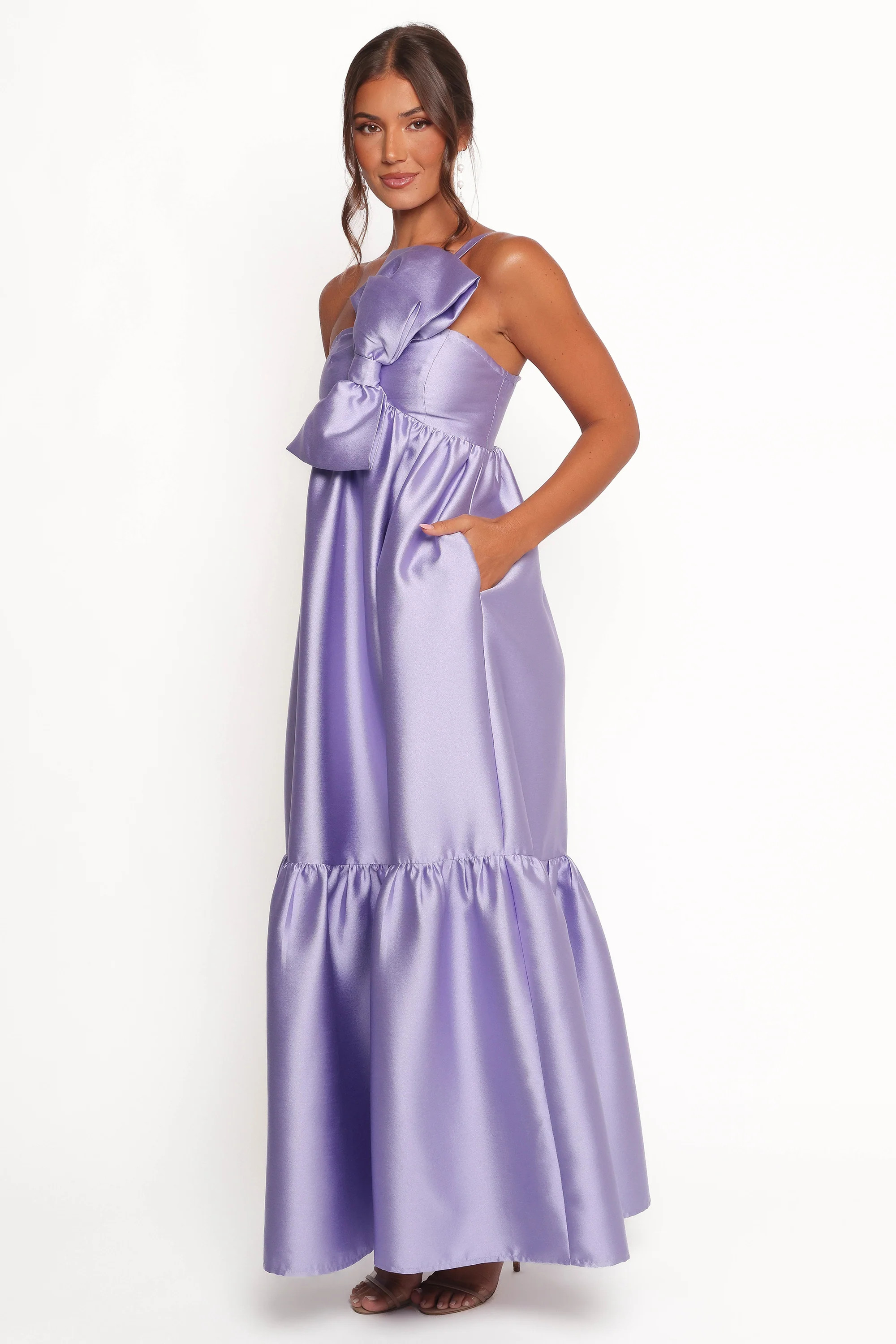 Betina Bow Front Maxi Dress - Lilac | Petal & Pup (US)