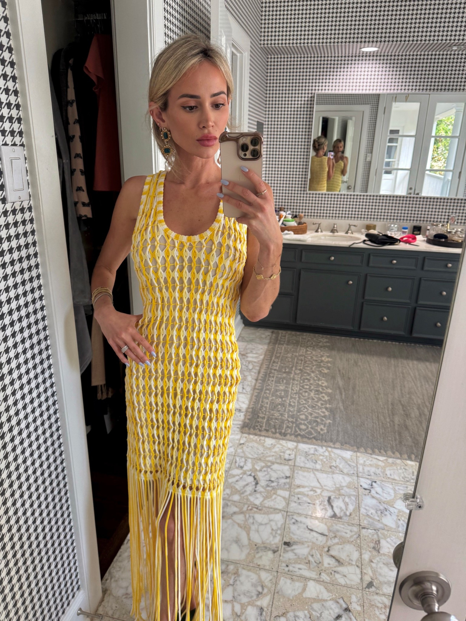 Yellow fringe dress, perfect to dress up or down with sandals 