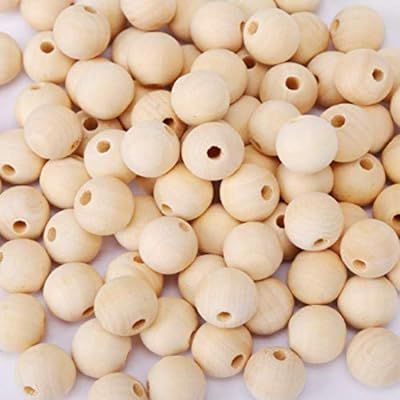 200 Pcs Natural Wood Beads Wooden Loose Beads 20mm Unfinished Round Wooden Beads for Craft Making | Amazon (US)