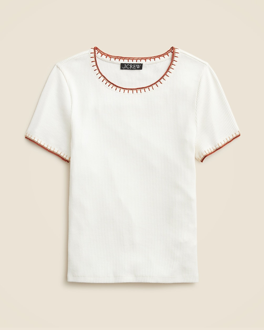 Vintage rib shrunken T-shirt with contrast stitch | J. Crew US