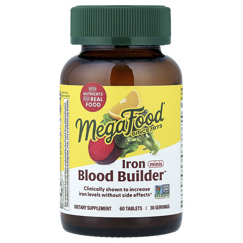 MegaFood, Blood Builder™ Minis, Iron, 60 Tablets | iHerb