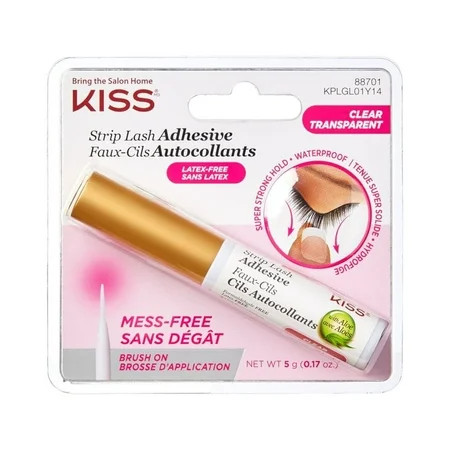 (2 pack) KISS Strip Lash Adhesive Lash Glue 24hr Strip Eyelash Adhesive Clear 0.17 oz. | Walmart (US)