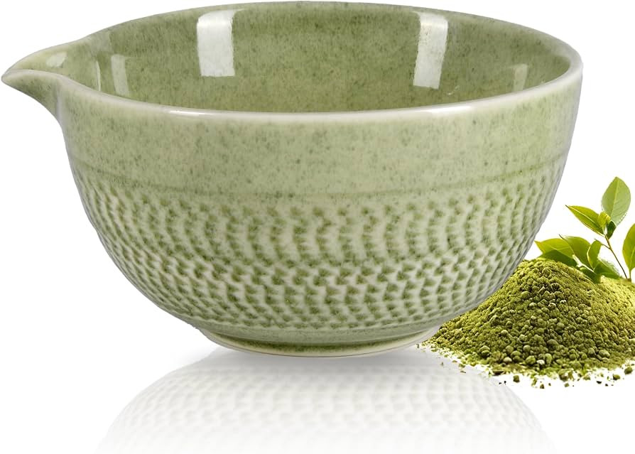 Matcha Bowl with Spout, 500 ml/18 oz Ceramic Matcha Mixing Bowl, Japanese Ceremonial Matcha Chawa... | Amazon (US)