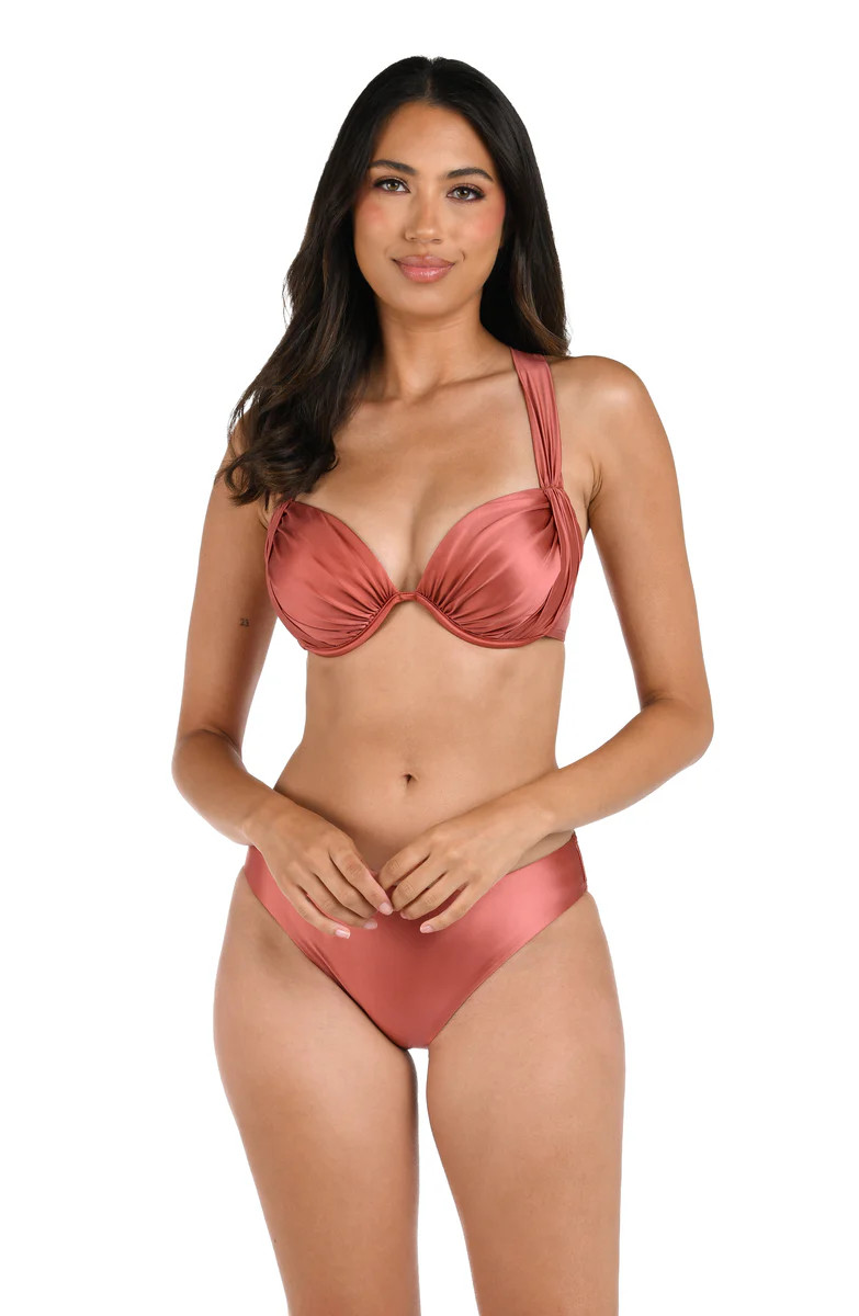 Earth Goddess Draped Underwire Bikini Top | La Blanca Swim