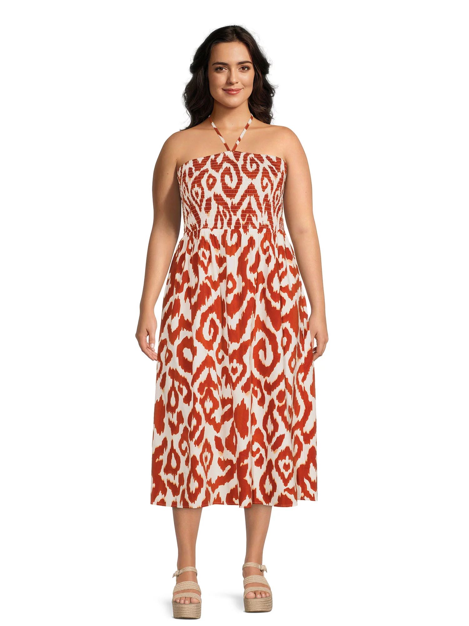 The Get Women’s Plus Size Halter Midi Dress | Walmart (US)
