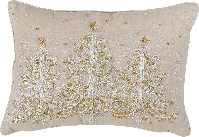 SARO LIFESTYLE Poly Blend Embroidered Christmas Tree Pillow with Down Filled | Amazon (US)