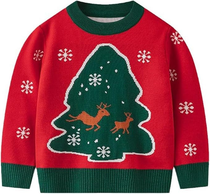Ugly Christmas Sweater Kids Cute Toddler Boys Girls Long Sleeve Christmas Tree Elk Little Kid Chr... | Amazon (US)