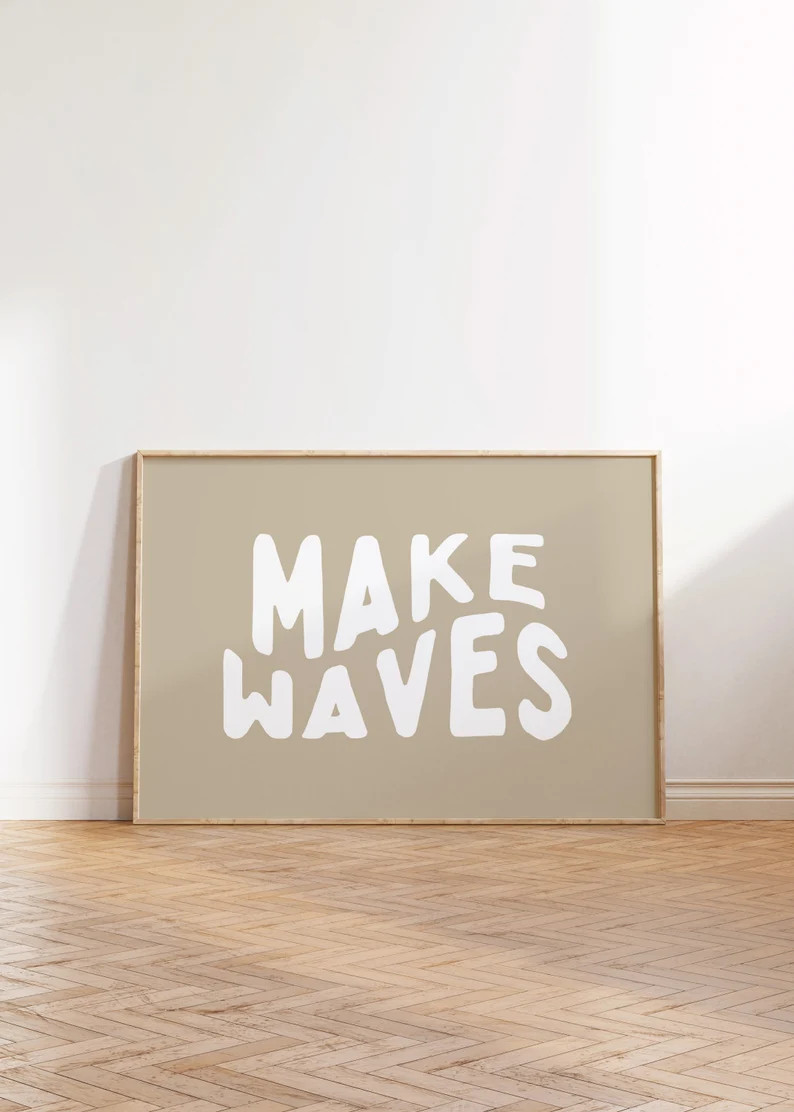 Make Waves Downloadable Print, Boho Surf Nursery Decor, Beach Kids Room, Surfer Theme Room, Ocean... | Etsy (US)