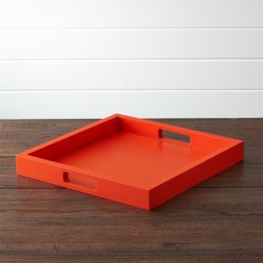Zuma Orange Tray | Crate & Barrel