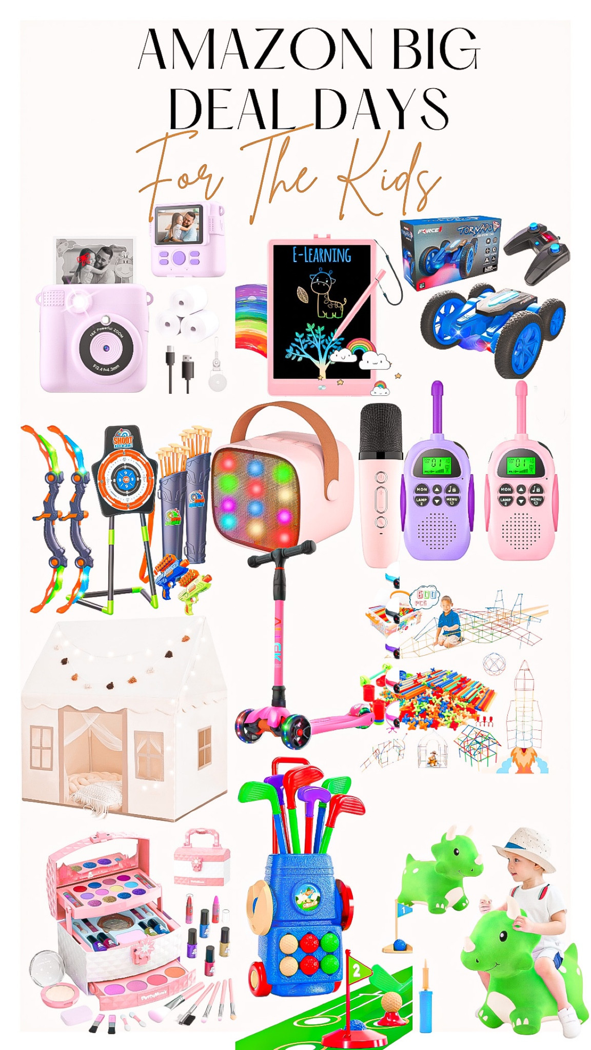 Amazon big deal days 💕
For the kids 🩵

Amazon prime day, Amazon deal days , Amazon finds, Amazon kids, kids gifts , kids toys , kids camera , kids remote control car , archery set, golf set , kids tent , scooter 

#LTKxPrime #LTKGiftGuide #LTKHoliday