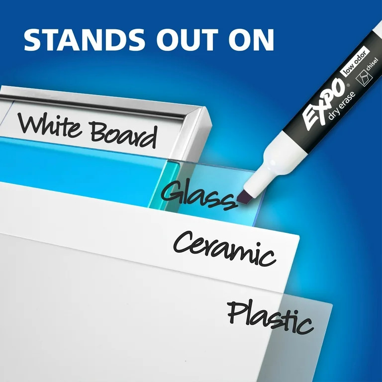 EXPO Dry Erase Markers, Chisel Tip, Assorted Colors, 4 Count | Walmart (US)