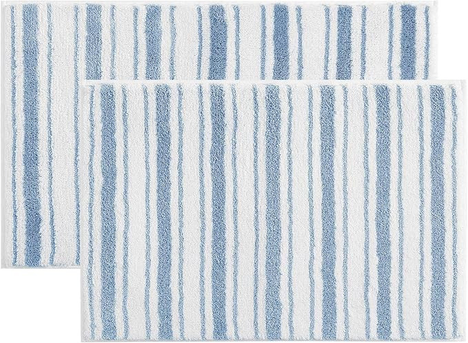 Martha Stewart - Bath Rug Set, Plush Yarn-Dyed Knit Bathroom Rugs with Non-Slip Latex Backing, So... | Amazon (US)