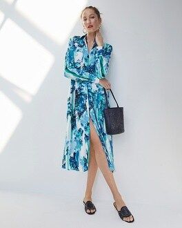 Waterscape Print Midi Shirt Dress | Chico's