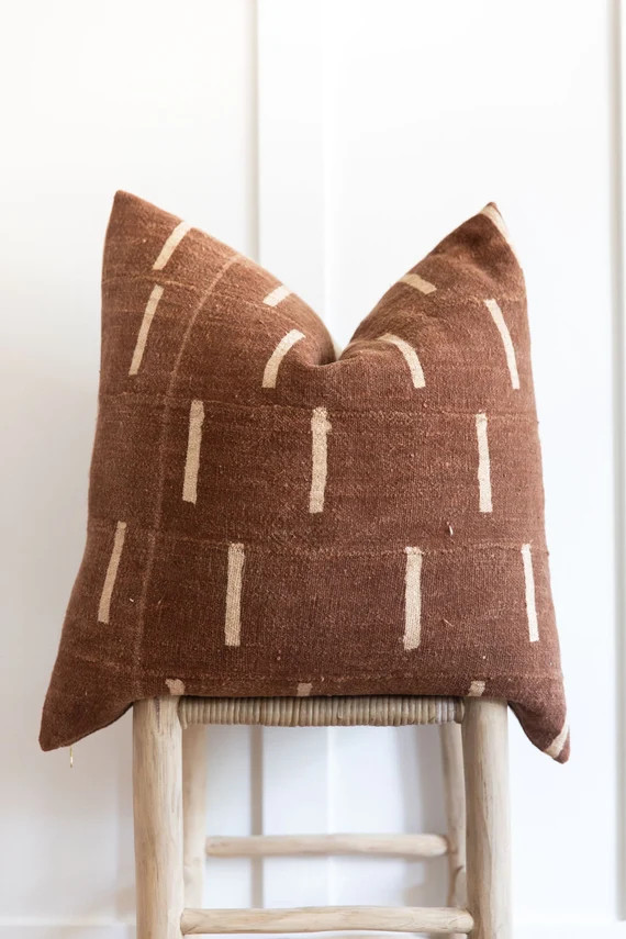 24x24 Authentic African Mudcloth Pillow Cover | Etsy (US)