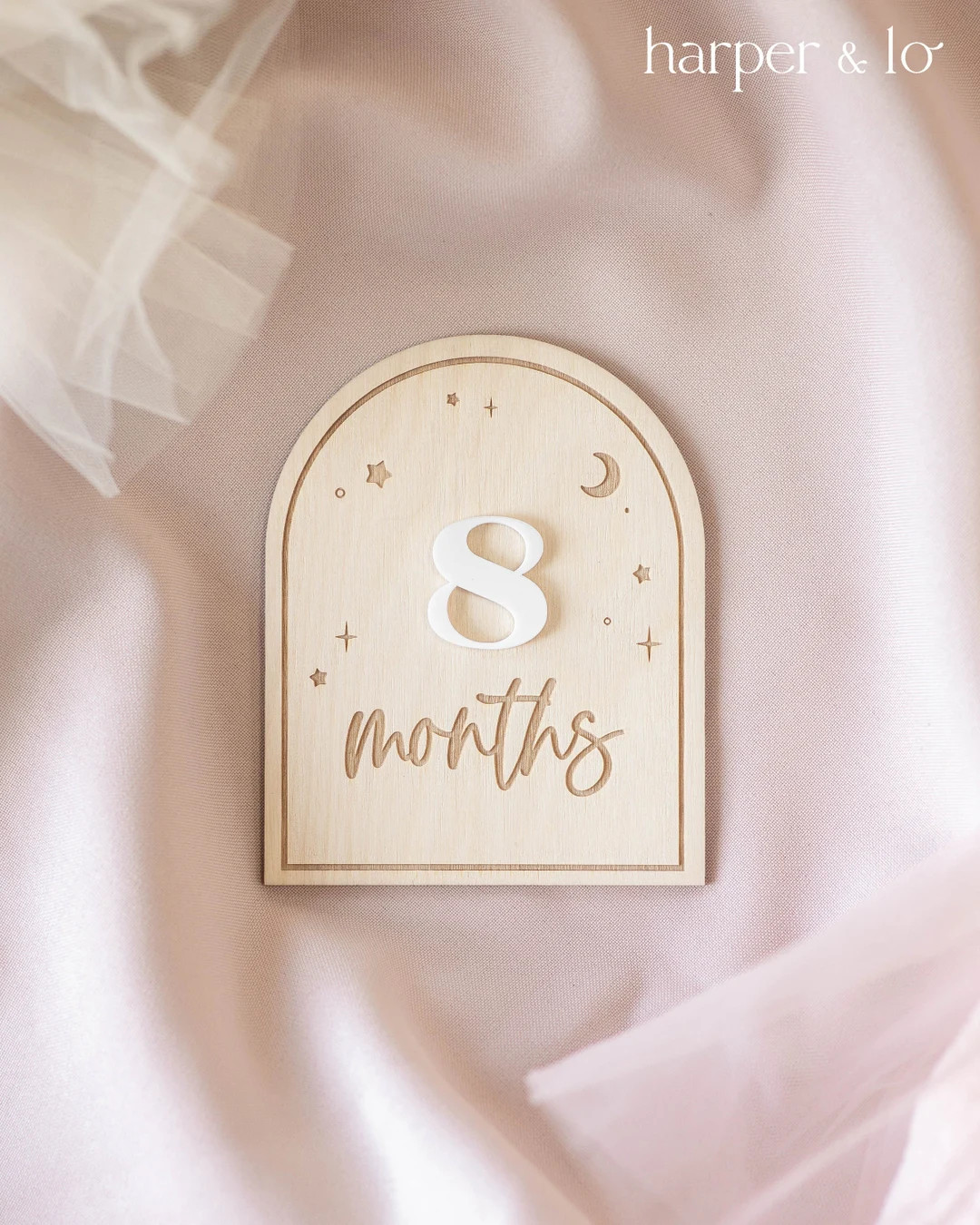 Wooden Starry Night Interchangeable Milestone Cards | Custom Name Set | Baby Monthly Milestone Ma... | Etsy (US)