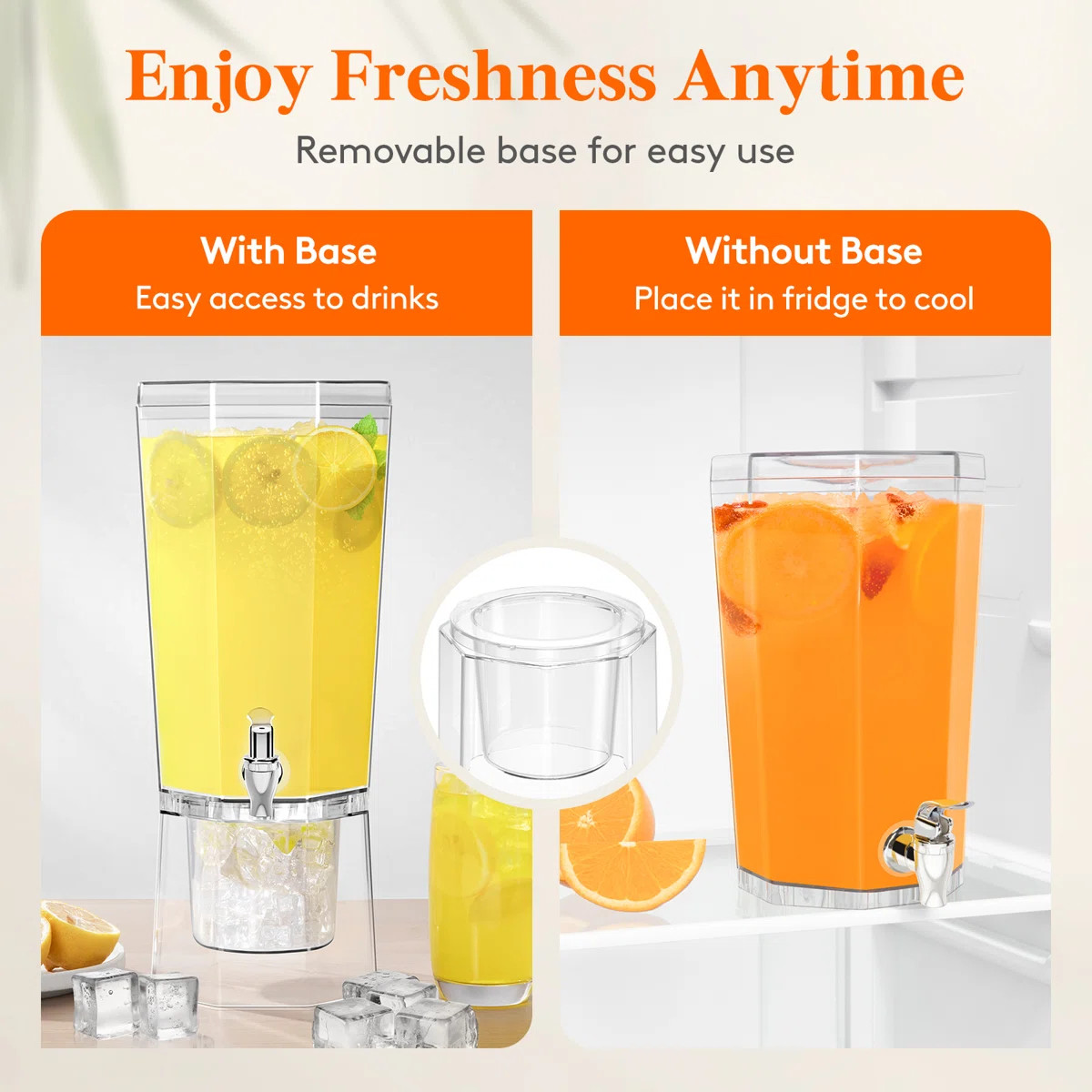 Plastic Drink Dispenser, Juice Containers With Lid For Party, Ice Beverage Dispenser With Stand F... | Wayfair North America