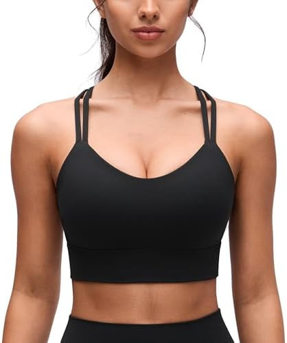 CRZ YOGA Softness Mold Butterluxe Strappy Longline Sports Bras for Women - Double Spaghetti Strap... | Amazon (US)