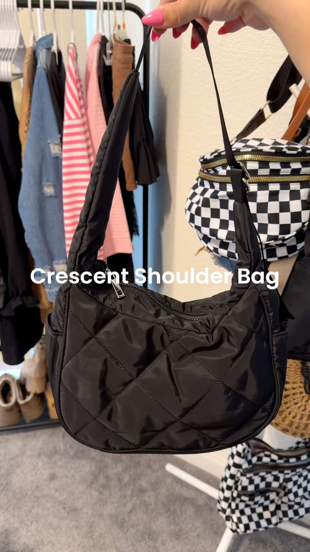 This small crescent shoulder bag is my go-to everyday handbag. Lightweight puffer nylon, comfortable to wear, and fits all the daily essentials without feeling bulky perfect for errands, travel, and casual outfits.

#EverydayBag
#CrescentBag
#ShoulderBagStyle
#PufferBag
#AffordableFashion

#LTKootd #LTKmomlife #LTKgrwm