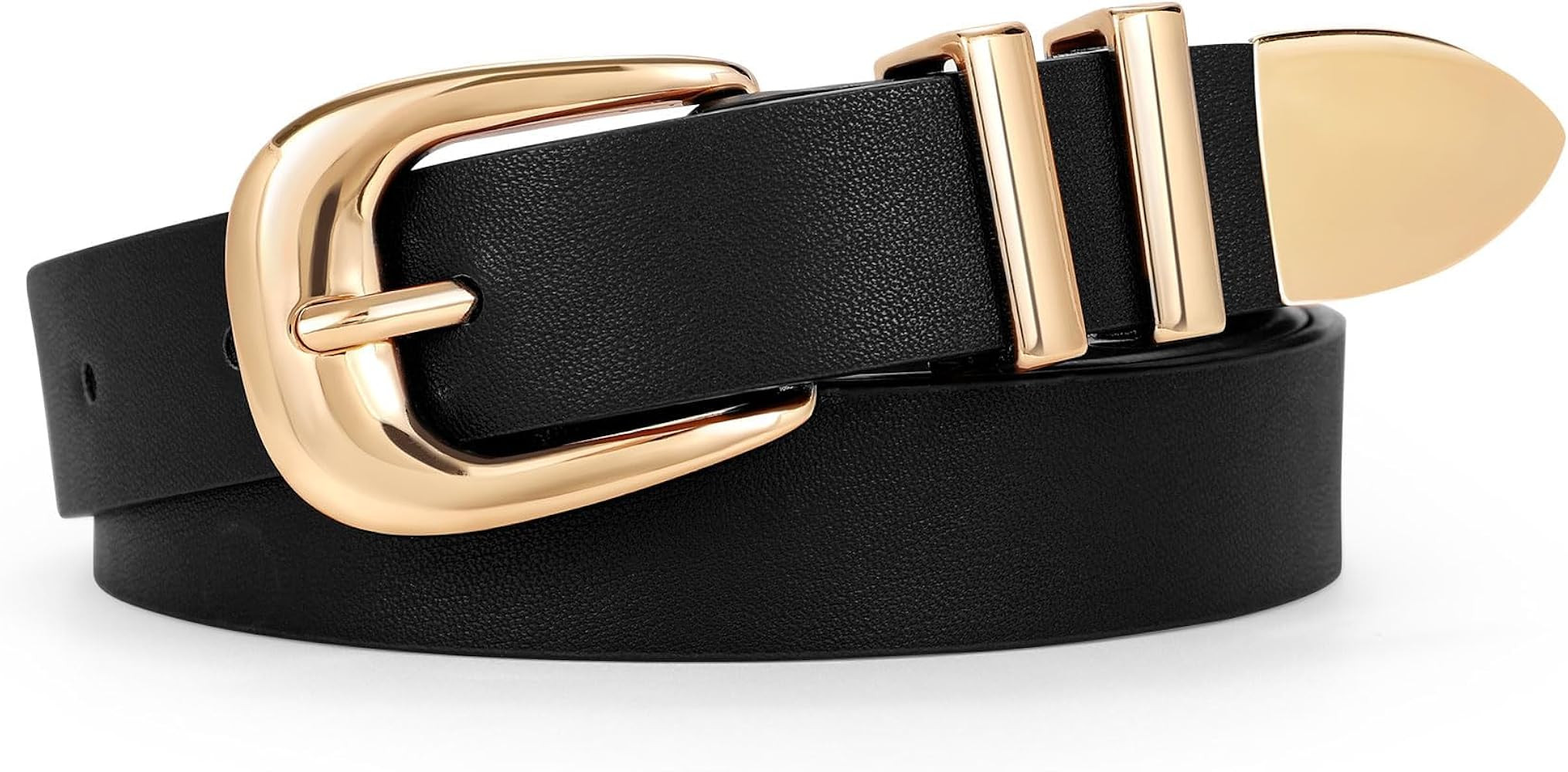 WERFORU Women Leather Belt Fashion Leather Waist Belt for Pants Jean Ladies Western Belt with Gol... | Amazon (US)