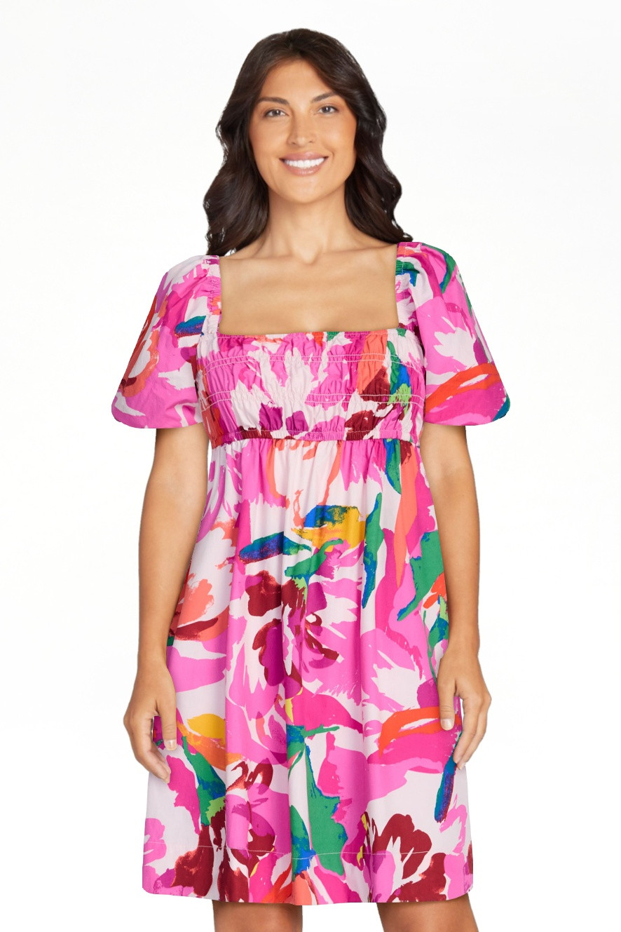 Free Assembly Women's and Women's Plus Puff Sleeve Peasant Mini Dress, Sizes XS to 4X | Walmart (US)