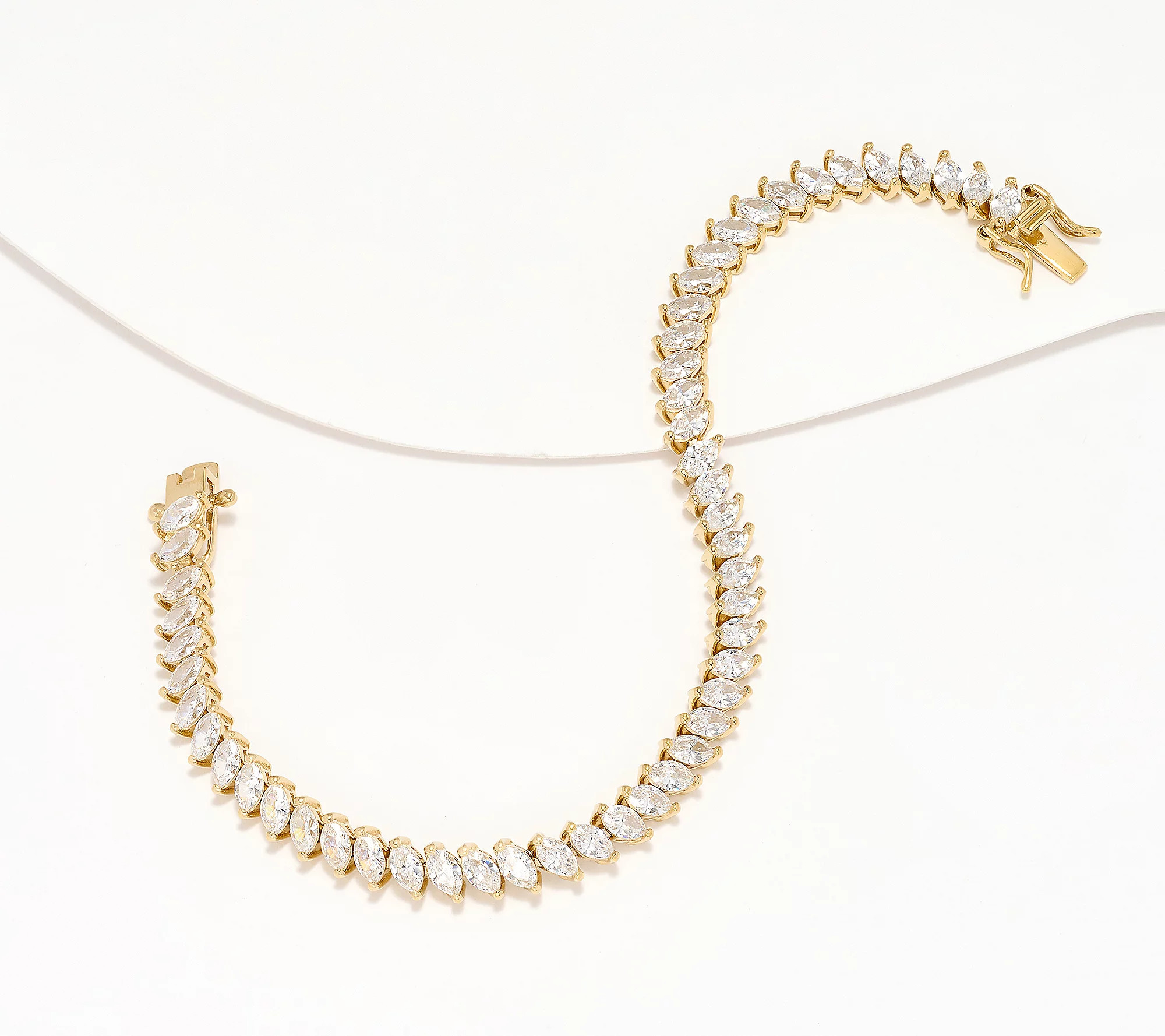 Diamonique Classics 5cttw Tennis Bracelet14K Gold Plated | QVC