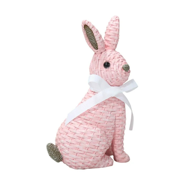 KCEHTA Easter Bunny Figurines Rattan Effect Resin Easter Rabbit Statues Farmhouse Spring Home Dec... | Walmart (US)