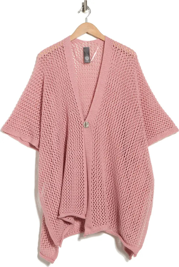 Open Knit Button Front Ruana | Nordstrom Rack