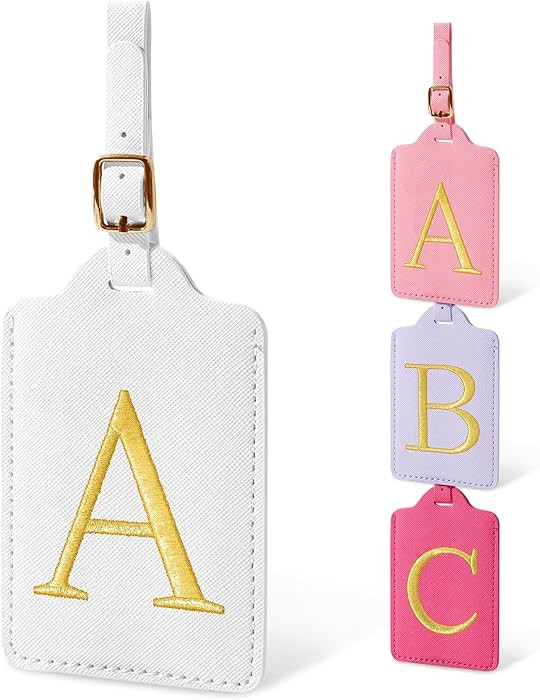 Initial Luggage Tags for Suitcases, Cute Embroidered Letter Luggage Bag Suitcase Identifier Name ... | Amazon (US)