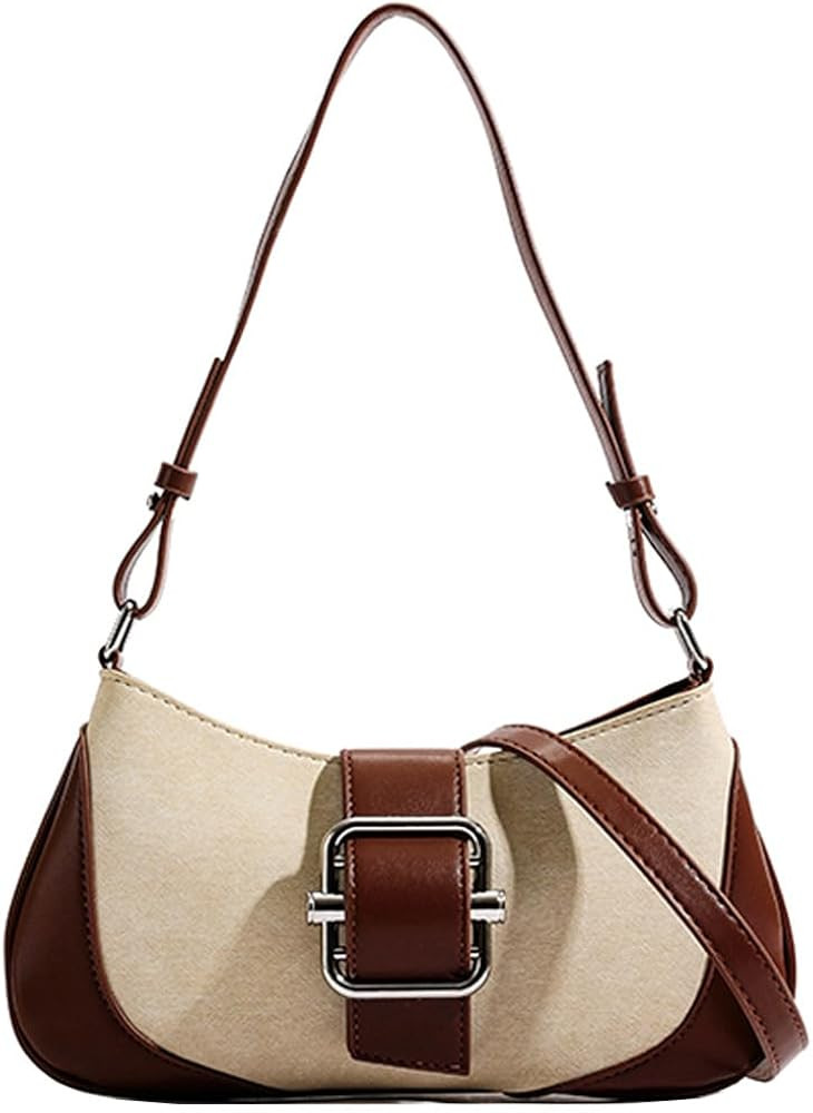 RTGGSEL Women's Contrast Color Plaid Striped Saddle Crossbody Shoulder Underarm Satchel Handbag T... | Amazon (US)