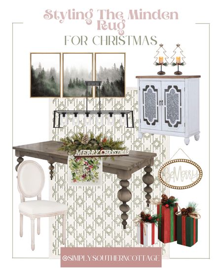 styled rug dining room / simply southern cottage rug collection / christmas style / christmas decor / amazon christmas / amazon christmas decor / christmas favorites / dining room furniture 

#LTKHoliday #LTKSeasonal #LTKstyletip