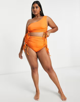 We Are We Wear Plus bikini with ruching in coral | ASOS (Global)