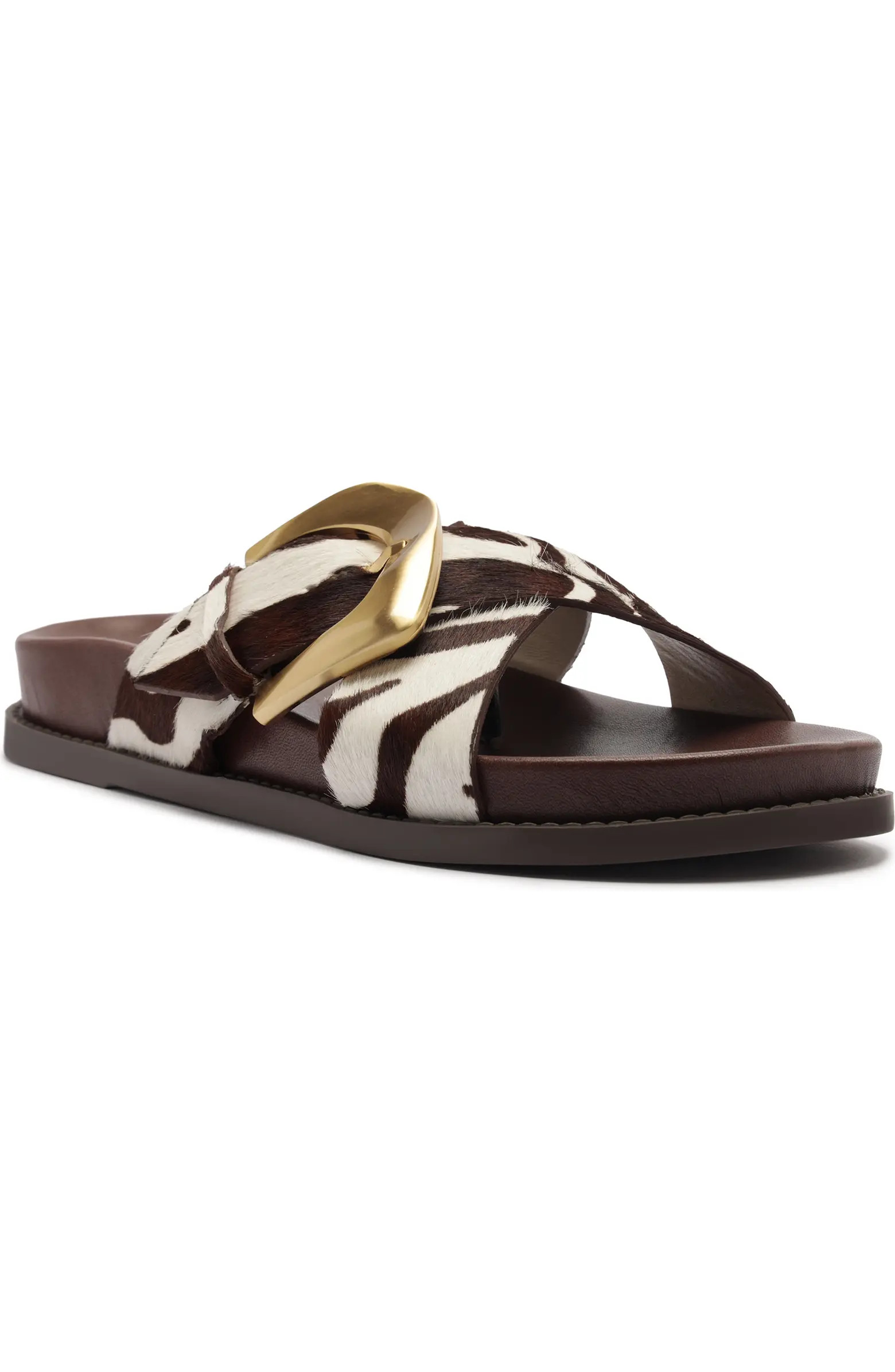 Schutz Lois Genuine Goat Hair Slide Sandal (Women) | Nordstromrack | Nordstrom Rack