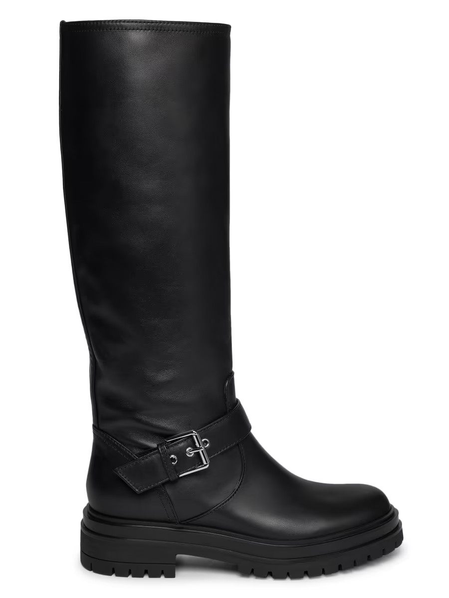 Buckle-Accented Glove Leather Boots | Saks Fifth Avenue
