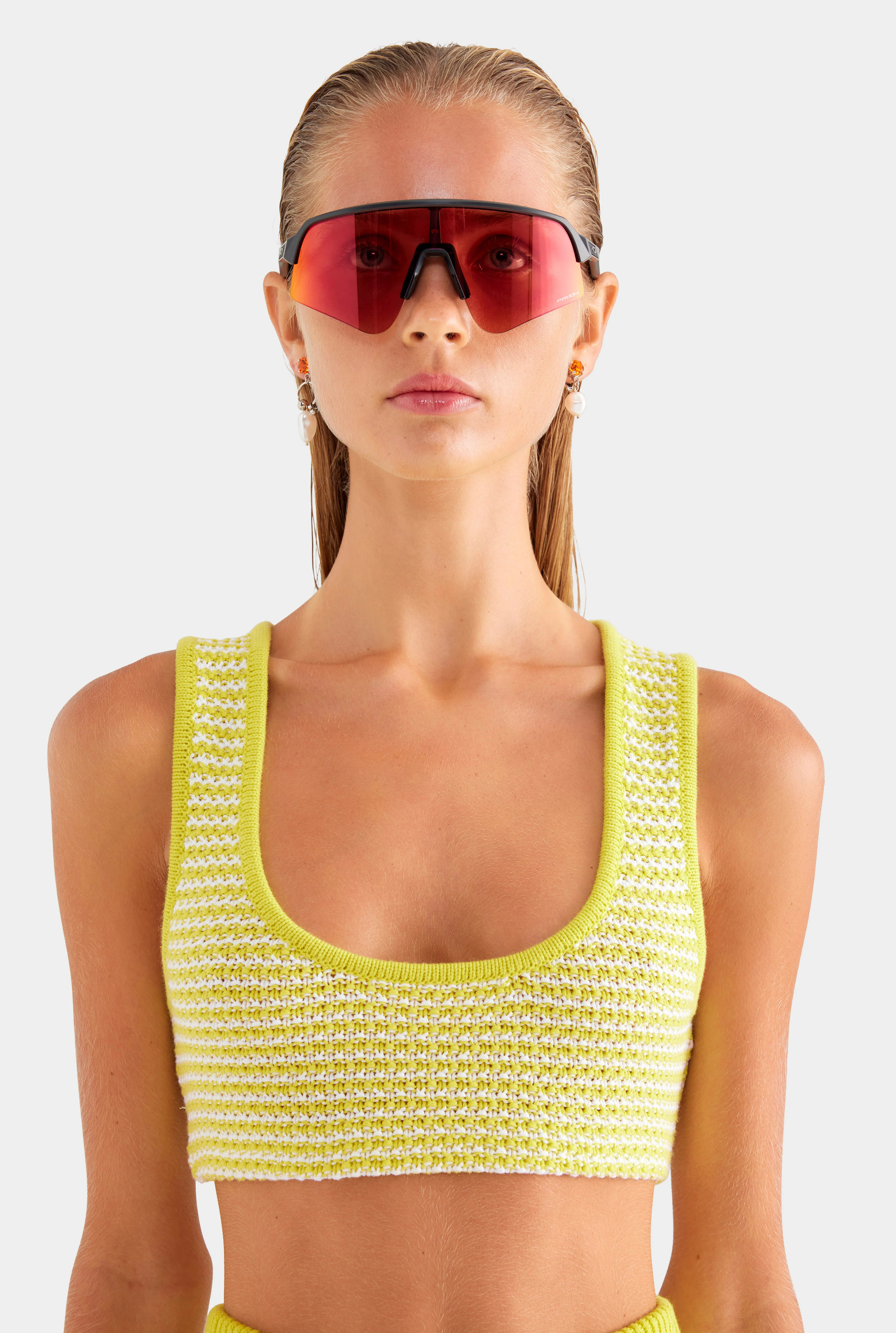 Womens Striped Cotton Knit Bralette in Print | Venroy | Venroy AU