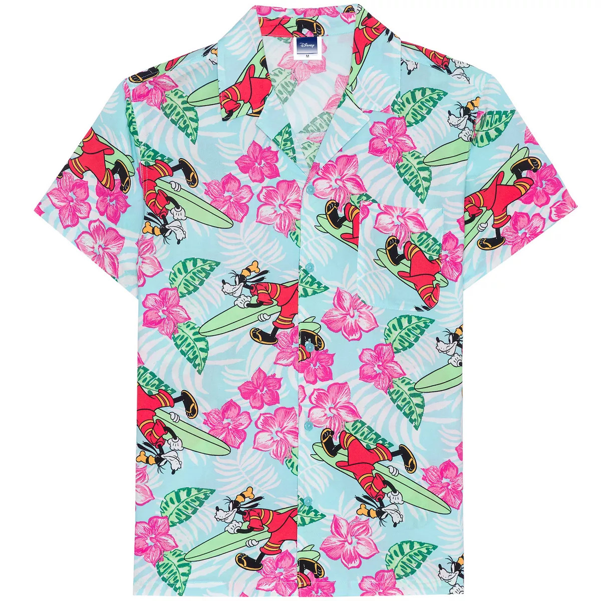 Disney's Goofy Men's Resort Allover Print Woven Short Sleeve Button-Down Shirt | Kohl's