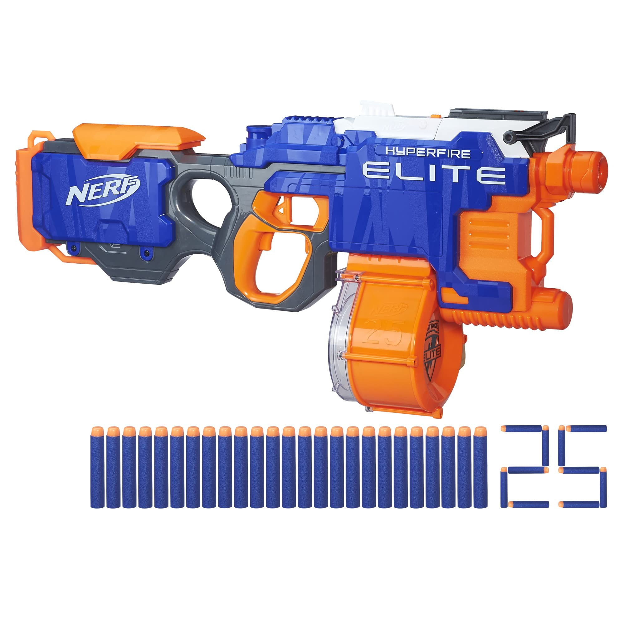 Nerf HyperFire Motorized Elite Blaster, 25-Dart Drum, Fires Up to 5 Darts Per Second, Includes 25... | Amazon (US)