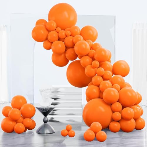 PartyWoo Tangerine Orange Balloons, 85 pcs Dark Orange Balloons Different Sizes Pack of 18 Inch 12 Inch 10 Inch 5 Inch Deep Orange Balloons for Balloon Garland or Arch as Party Decorations, Orange-Y9 | Amazon (US)