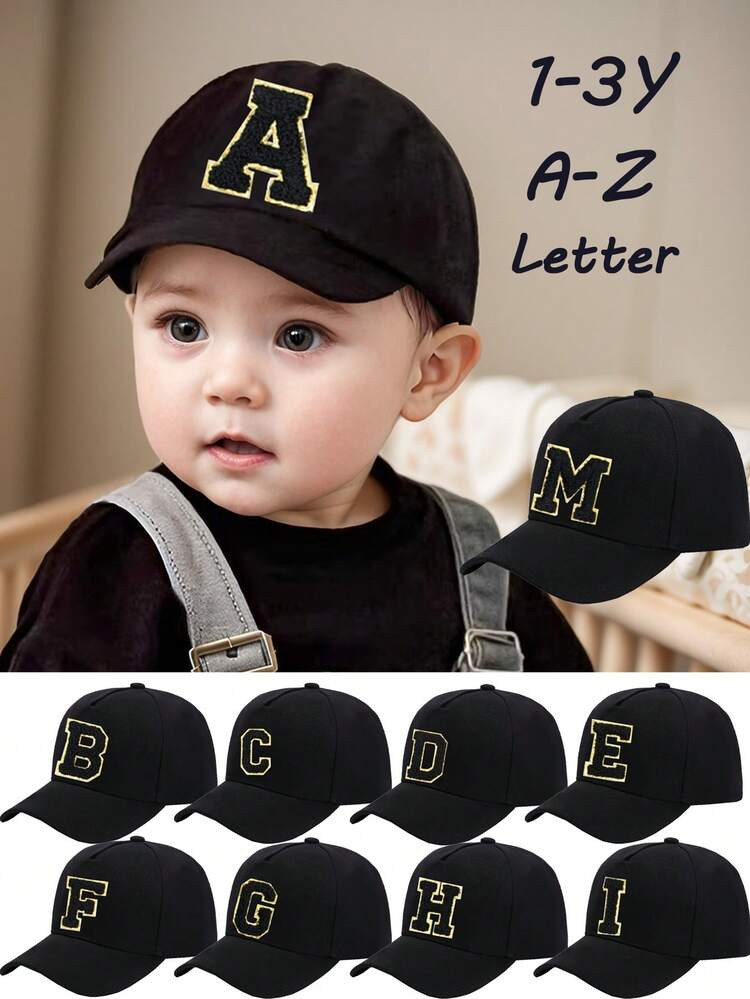1 pieza Gorra de béisbol bordada con 26 letras para niños, diseño de letras cosidas con hilo d... | SHEIN