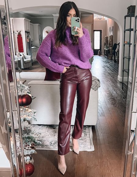 Purple chunky sweater - size medium
Burgundy faux leather pants - size 6 (need size 4)

On sale 25% off 

#LTKSeasonal #LTKunder100 #LTKsalealert
