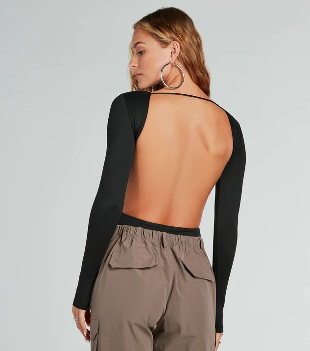 Double Take Backless Long Sleeve Bodysuit | Windsor Stores