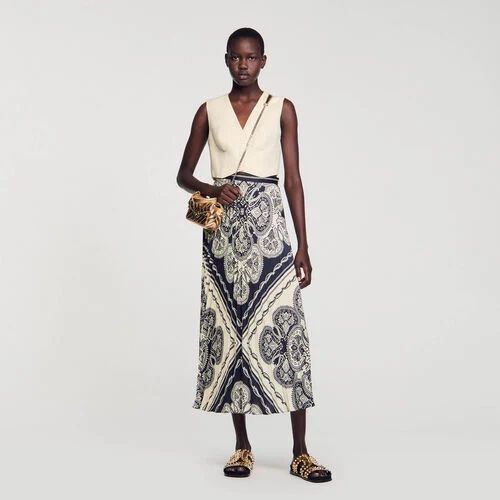Floaty bandana-print maxi skirt | Sandro US | Sandro-Paris US